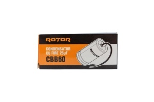 CBB60 Condensator cu fire 25µF 45x72 mm 450V ROTOR - Img 2