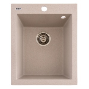 FCB-4149BA/1, Chiuveta de bucatarie din granit cu o cuva, seria BOARD, Avena, 410x495x190 mm, FLOW