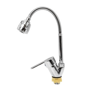 FL UF(17)-203ZC, Baterie bucatarie cu pipa flexibila 2 functii, zinc, crom, FLOW - Img 3
