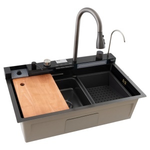 MH7546-SET-06 Chiuveta multifunctionala din inox nano black, honeycomb, seria Decor MIXXUS - Img 2