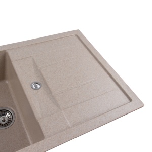 Chiuveta de bucătărie Elefant Premium Troya 7850 , Safari bej 776x496 mm - Img 6