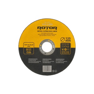 Disc abraziv pentru metal+inox ROTOR 125*1,6*22,23 - Pachet 25 bucati