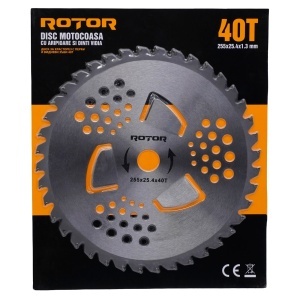 Disc motocoasă 40T cu Vidia și aripioare 255x25,4x1,3 mm ROTOR - Img 2