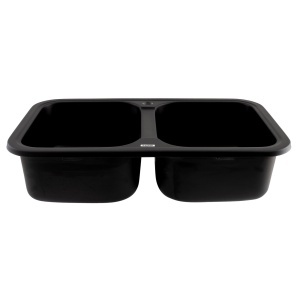 FCB-7647TBA/2, Chiuveta de bucatarie din granit cu doua cuve, seria TWINS, Black/Anthracite, 765x470x190 mm, FLOW - Img 2