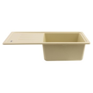 FCB-7843SLI/1T, Chiuveta de bucatarie din granit cu o cuva si scurgator, seria SLIM LONG, Ivory, 780x435x200 mm, FLOW - Img 2
