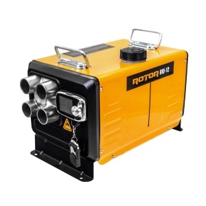 Incalzitor diesel ROTOR RID-12, 12 kW, 12V/24V/230V, rezervor 5 L, 4 iesiri aer cald din aluminiu, control LCD, telecomanda, portabil - Img 1