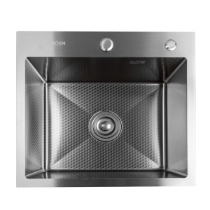 Chiuveta bucatarie BÖHM BH5045SD, inox alimentar SUS304, 500 x 450 x 220 mm, finisaj Satin, sifon inclus - Img 2