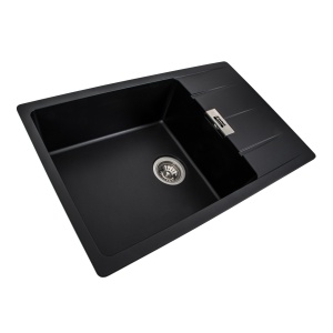 Chiuveta de bucatarie Elefant Premium Roma Negru metalic, 775x500 mm - Img 3