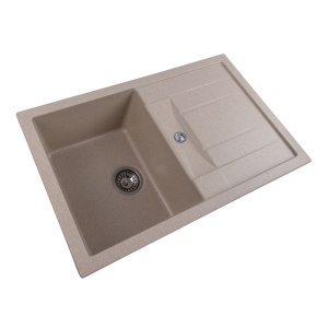 Chiuveta de bucătărie Elefant Premium Troya 7850 , Safari bej 776x496 mm - Img 5
