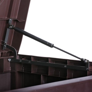 Cutie de depozitare TOUGH MASTER TM-SBR46H, 460L, stil ratan, culoare cafea, cu balamale - Img 4