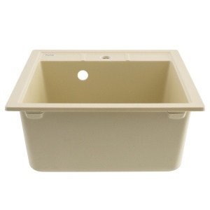 FCB-4651BI/1, Chiuveta de bucatarie din granit cu o cuva, seria BRICK, Ivory, 460x515x200 mm, FLOW - Img 2