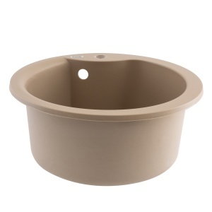 FCB-485WS/1, Chiuveta de bucatarie din granit cu cuva rotunda, seria WAVE, Sahara, 485x210 mm, FLOW - Img 2