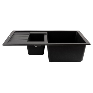FCB-7749APG/1.5T, Chiuveta de bucatarie din granit cu o cuva si scurgator, seria ANILA PLUS, Graphite, 775x495x200 mm, FLOW - Img 2