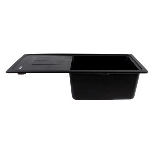 FCB-7843SLG/1T, Chiuveta de bucatarie din granit cu o cuva si scurgator, seria SLIM LONG, Graphite, 780x435x200 mm, FLOW - Img 2