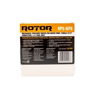 Presostat mecanic pentru pompă de apă ROTOR RPS-6/FG filet interior: G1/4", 1.3–3 bar - Img 3