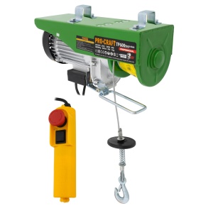 Troliu electric palan PROCRAFT TP600, 1200 W, capacitate ridicare 300 / 600 kg, inaltime 20 m