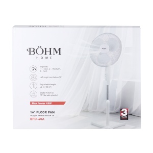 Ventilator de podea 16" BÖHM BFD-40A, 45W, 3 trepte de viteză - Img 7