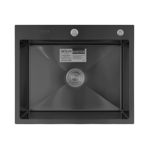 Chiuvetă de bucătărie din inox alimentar SUS304 BH6050B BÖHM NANO–BLACK 600X500X215 mm - Img 2