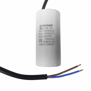 Condensator cu fire CBB60 35µF 45x92mm 450V, Elefant - Img 1