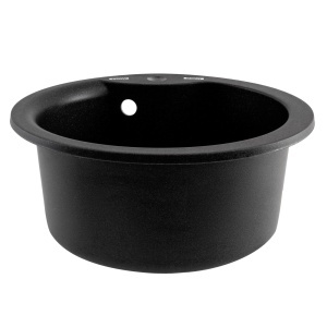 FCB-485WG/1, Chiuveta de bucatarie din granit cu cuva rotunda, seria WAVE, Graphite, 485x210 mm, FLOW - Img 2