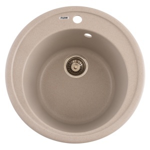 FCB-510SA/1, Chiuveta de bucatarie din granit cu cuva rotunda, seria SUN, Avena, 510x200 mm, FLOW