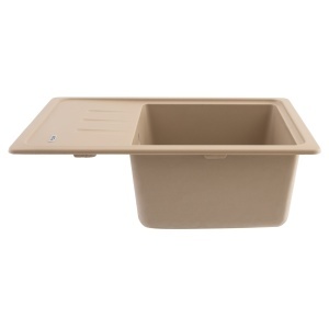 FCB-6143SS/1T, Chiuveta de bucatarie din granit cu o cuva si scurgator, seria SLIM, Sahara, 615x430x200 mm, FLOW - Img 2