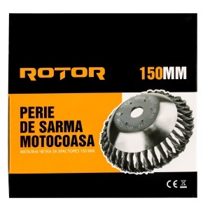 Perie de sârmă motocoasă 150 mm ROTOR - Img 3