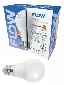 Bec LED A65 15W, E27, 4000K – Lumină neutră FLOW FBLA6515W-N