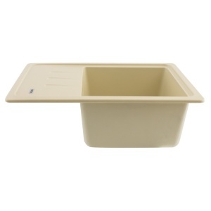 FCB-6143SI/1T, Chiuveta de bucatarie din granit cu o cuva si scurgator, seria SLIM, Ivory, 615x430x200 mm, FLOW - Img 2