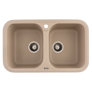 FCB-7647TS/2, Chiuveta de bucatarie din granit cu doua cuve, seria TWINS, Sahara, 765x470x190 mm, FLOW
