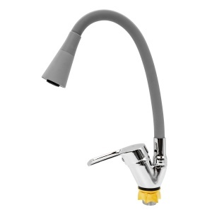 FL XI-CG452ZG, Baterie bucatarie cu pipa flexibila 2 functii, zinc, Gri/Crom, FLOW - Img 3