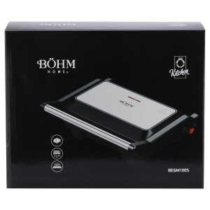 Gratar electric BÖHM HOME BEGM100S, 1000 W, placi reversibile grill / plane, deschidere 180° - Img 14