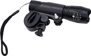 Lanternă LED aluminiu cu zoom și suport bicicletă FLOW FB-T6G