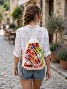 Painted cotton backsack - Img 4