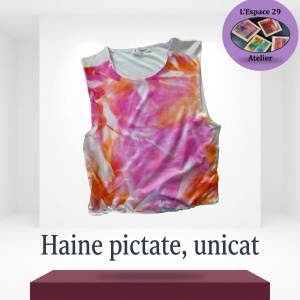 Top scurt pictat-unicat