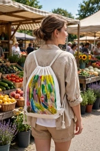 Painted cotton backsack