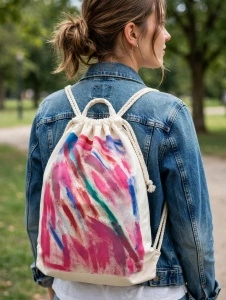 Painted cotton backsack - Img 2