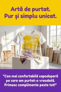 Tricou bumbac, pictat, unicat