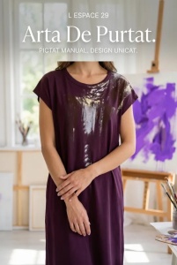 Painted long cotton dress