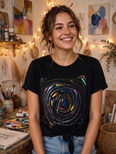 Tricou bumbac pictat
