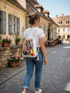 Painted cotton backsack - Img 6