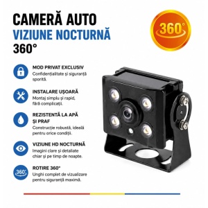 Cameră marșarier Auto 360° cu vedere pe timp de noapte - Img 2