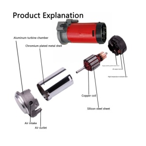 Claxon Auto, Goarne auto cu 2 pipe, 12V cu Compresor Electric, 150dB ATA3231 - Img 7