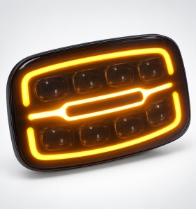 Proiector LED Universal ,12-24V, lumina LED frontala + pozitie(rece+galben) 55W/13.5W - Img 2