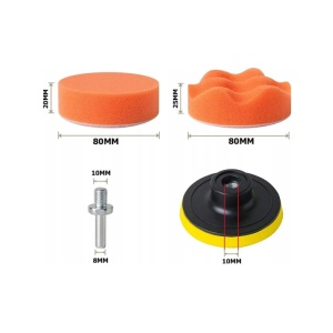 Set bureți de lustruit, 9 bureți de lustruit + disc de 80 mm + adaptor M14 AMIO-02647 ATA02237 - Img 2