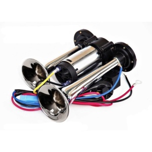 Claxon Auto, goarne cu 2 pipe Cromate si Compresor Integrat, Universal, Camion, TIR ,12V ATA3232