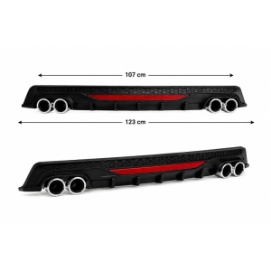 Difuzor bara spate universal , AMG B Design, negru mat / lucios cu catadioptru reflectorizant