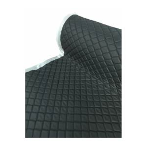 Piele ecologica neagra cu romburi si cusatura neagra pentru tapiterie auto