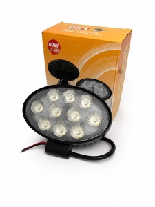 Proiector LED oval 40W, 10 LED-uri , 12-80V, 14x9cm