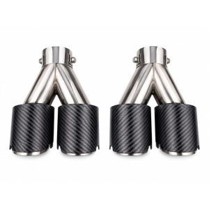 Set 2 Ornamente Toba Dubla Universale Inox + Carbon , compatibil BMW AMIO-04069 - Img 6